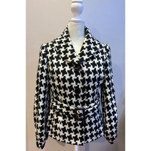 Chadwick's Career Size 4 Black & White Corporate Houndstooth Jacket Blazer 90s